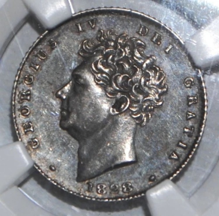 1828年 シックスペンス 6ペンス NGC AU58 英国銀貨 イギリス｜詳細画像