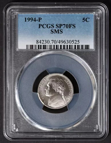 1994-P PCGS SP70 FS ジェファーソン ニッケル 5C SMS SP70 フルステップ
