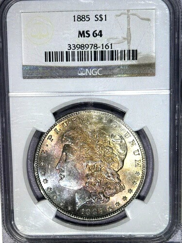 1885 P トーン モーガン $????NGC MS 64????驚異の PQ モンスター トーニング???? (ビデオ)