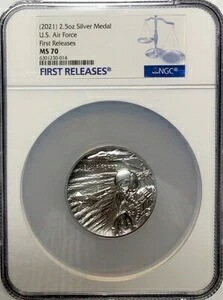 2021年 アメリカ空軍 2.5オンス シルバーメダル NGC MS70??完璧な品質??初リリース
