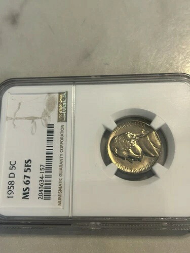 1958年製 NGC Ms 67 5 FS ジェファーソンニッケル 格安！多数出品中！