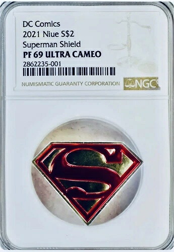 DCコミックス スーパーマン シールド 2021 ニウエ 1オンス シルバーコイン NGC PF 69 ウルトラカメオ
