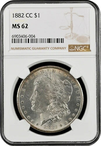 1882-CC モルガン・ダラー、NGC MS62