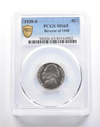 1939-S 裏面、1940年ジェファーソンニッケル MS65 PCGS *6682