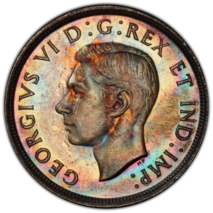 1939 MS-64 カナダ シルバー ドル コイン - PCGS 認定宝石 - 素晴らしい色調!