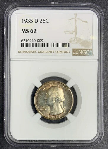 1935-D ワシントン クォーター、MS62 NGC (10061) 146,850円
