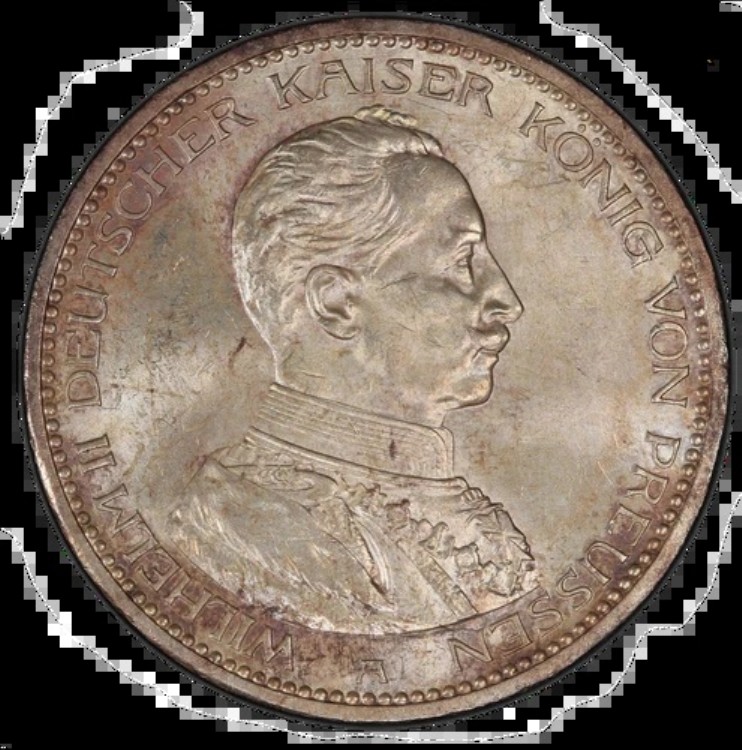 1913-A (ベルリン) - プロイセン (ドイツ連邦共和国) 5マルク (MS 63-PCGS)