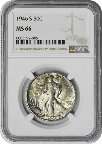 1946-S ウォーキング・リバティ・シルバー・ハーフドル MS66 NGC