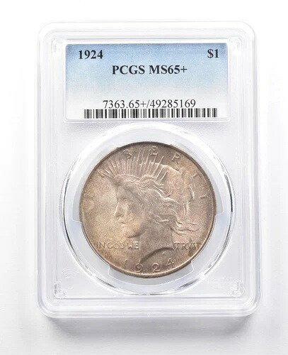 1924年ピースシルバードル MS65+ PCGS 美しいトーン *3065