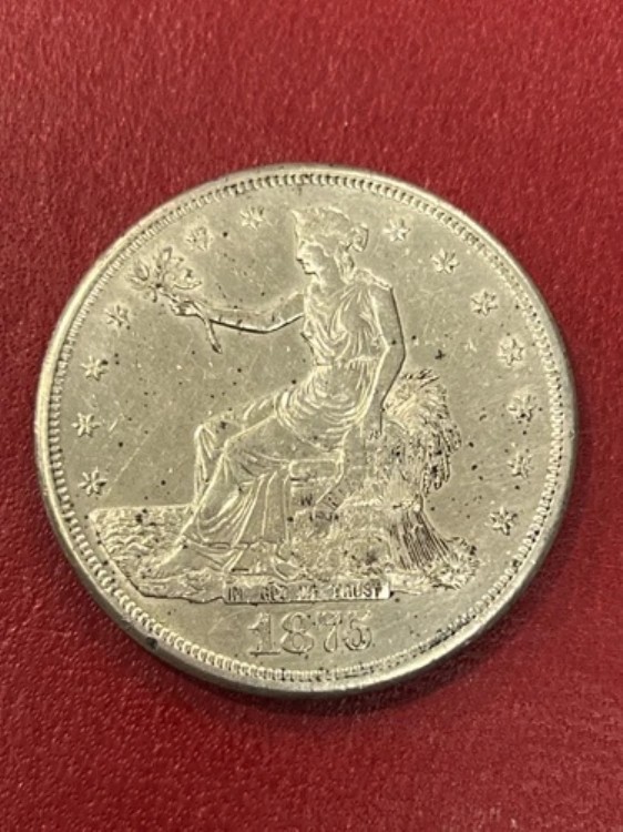 1875-S 米国銀貿易ドル AU+ サンフランシスコ米国コイン AA838