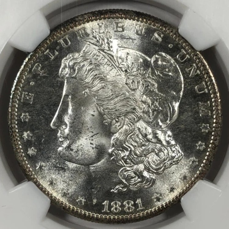 1881-S モルガン・ダラー 1.00。NGC MS66。