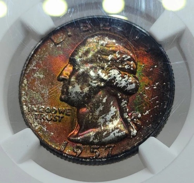 1957年 DシルバーワシントンクォーターNGC MS66レインボートーンモンスター鮮やかな色 145,750円