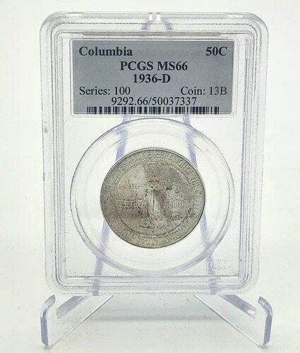 1936-D コロンビア記念銀貨 ハーフドル PCGS MS-66
