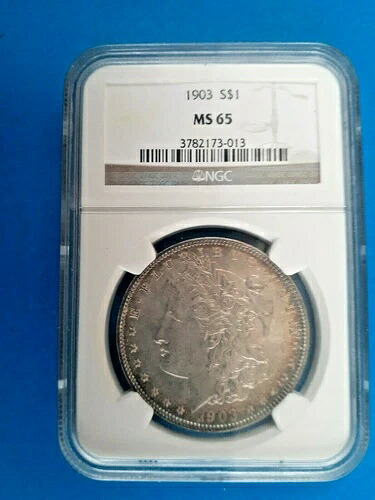 1903年 モルガン銀貨 NGC MS65 希少年号