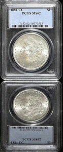 1884年CCモルガン銀貨 ~ MS62 PCGSグレード カーソンシティ ~ ホワイトコイン｜WORLD RESOURCE【KING店】 146,850円