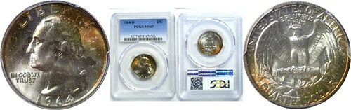1964-D 25セントワシントンクォーター PCGS MS-67｜WORLD RESOURCE【KING店】