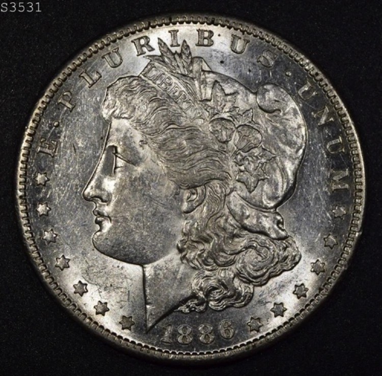 1886-S モルガン銀貨「BU」*2点目以降送料無料*