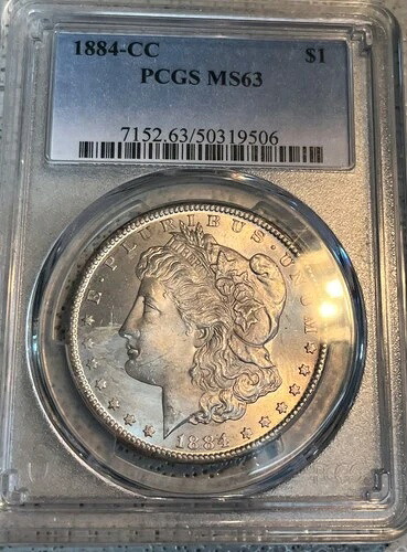 1884年 CC カーソンシティ 1ドル モルガン銀貨 PCGS MS 63 米国コイン｜WORLD RESOURCE【KING店】