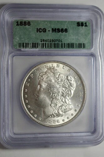 1886年モルガン銀貨 ICG MS66 #701