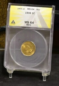 1906年インディアンセント - ANACS MS64 レッド (#55028-L)