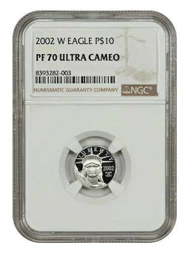 2002-W $10 自由の女神像 NGC PR70DCAM - $10 プラチナイーグル