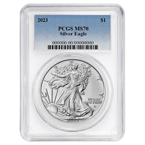 2023年 1ドル 1オンス アメリカンシルバーイーグル PCGS MS70 ブルーラベル ホワイトフレーム