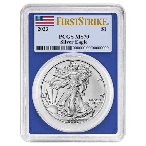 2023年 1ドル 1オンス アメリカンシルバーイーグル PCGS MS70 FS フラッグラベル ブルーフレーム