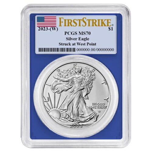 2023年 (W) 1ドル 1オンス アメリカンシルバーイーグル PCGS MS70 FS フラッグラベル ブルーフレーム
