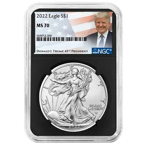 2022年 1ドル アメリカン シルバー イーグル NGC MS70 トランプ ラベル レトロ コア