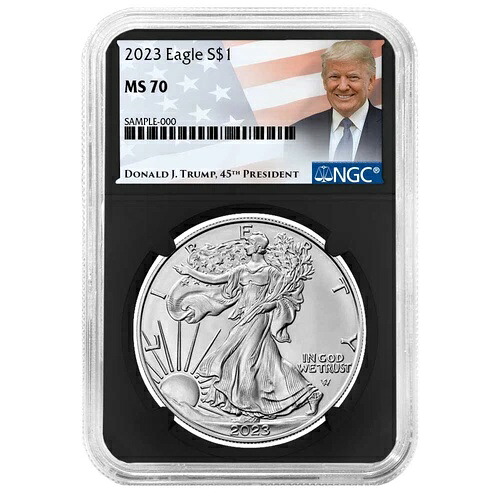 2023年 1ドル アメリカン シルバー イーグル NGC MS70 トランプ ラベル レトロ コア