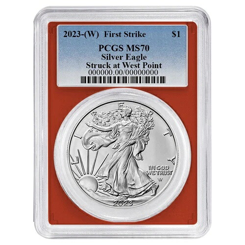 2023年 (W) 1ドル アメリカン シルバー イーグル PCGS MS70 FS ブルーラベル レッドフレーム