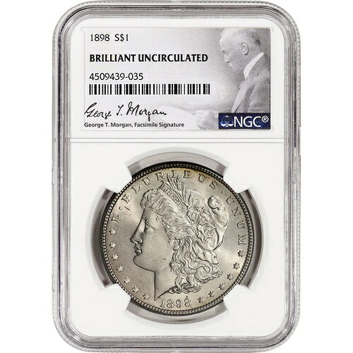1898年 アメリカ モルガン銀貨 1ドル - NGCブリリアント 未流通 48,180円