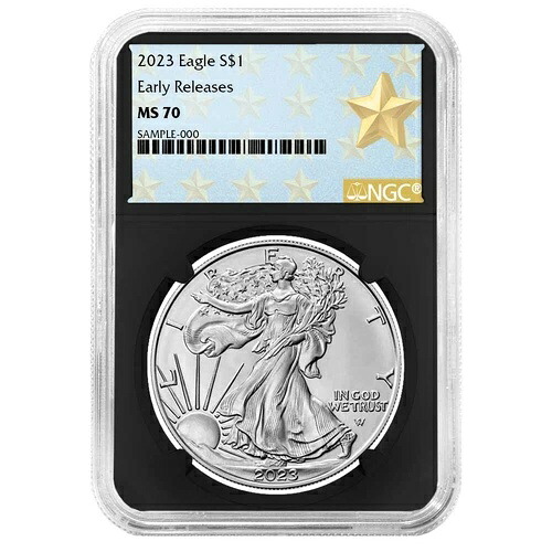 2023年 1ドル アメリカン シルバー イーグル NGC MS70 ER ウェストポイント スターラベル レトロコア