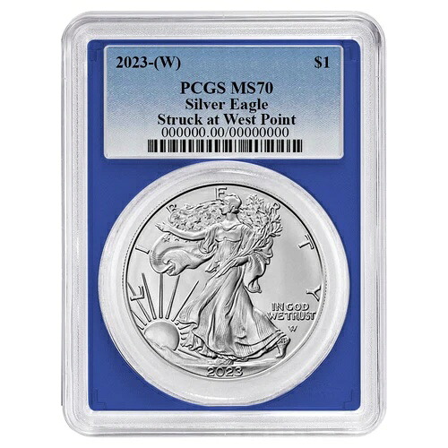 2023年 (W) 1ドル アメリカン シルバー イーグル PCGS MS70 ブルーラベル ブルーフレーム