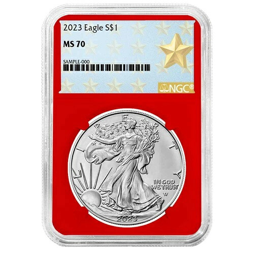 2023年 1ドル アメリカン シルバー イーグル NGC MS70 ウェストポイント スターラベル レッドコア 48,180円