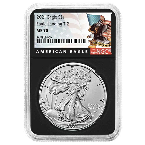 2021年 $1 タイプ2 アメリカンシルバーイーグル NGC MS70 ブラックラベル レトロコア