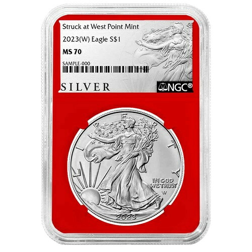 2023年 (W) 1ドル アメリカン シルバー イーグル NGC MS70 ALSラベル レッドコア 48,180円