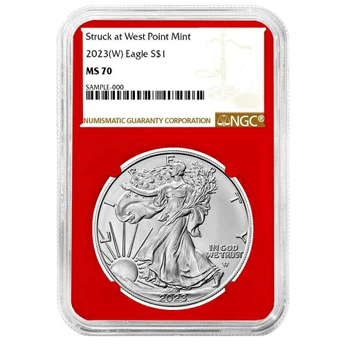 2023年 (W) 1ドル アメリカン シルバー イーグル NGC MS70 ブラウンラベル レッドコア