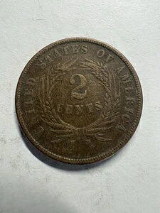 1864年 アメリカ 2セント VF レアコイン c0064