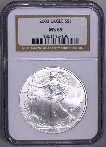 2003年アメリカンシルバーイーグルNGC MS69