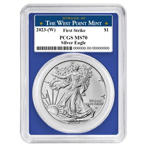 2023年 (W) 1ドル アメリカン シルバー イーグル PCGS MS70 FS ウェストポイント ラベル ブルーフレーム