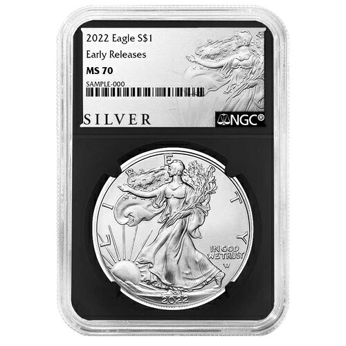 2022年 1ドル アメリカン シルバー イーグル NGC MS70 ER ALS ラベル レトロ コア