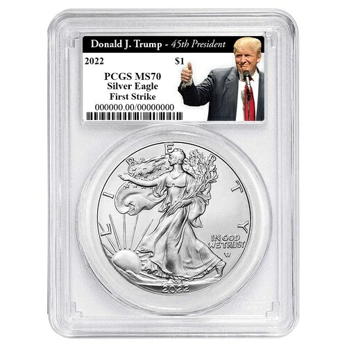 2022年 1ドル アメリカン シルバー イーグル PCGS MS70 FS トランプ第45代大統領ラベル