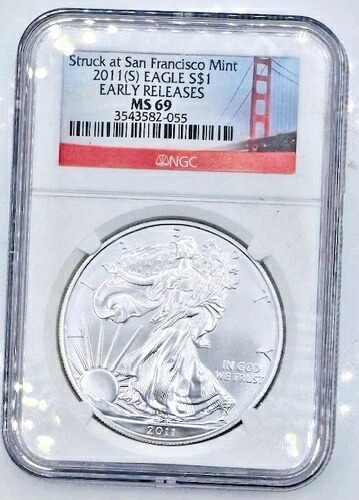 2011年(S) シルバーイーグル NGC MS-69 サンフランシスコ造幣局！早期リリース