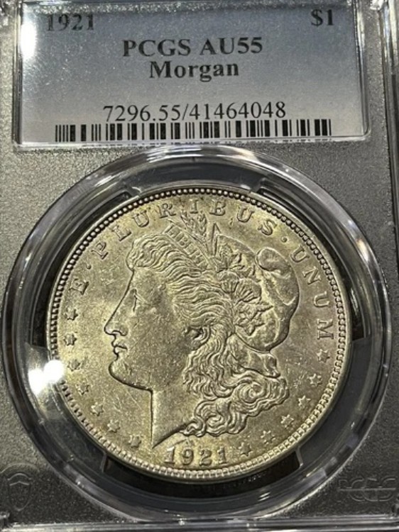 1921年 モルガン銀貨 PCGS AU 55 !! ライトゴールドの色合い - 完璧 - 美しい 48,180円