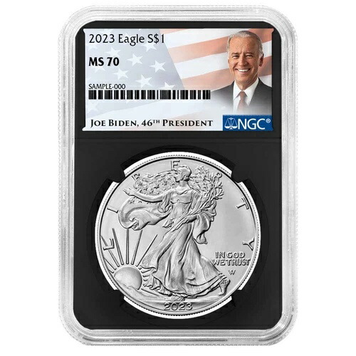 2023年 1ドル アメリカン シルバー イーグル NGC MS70 バイデン ラベル レトロ コア