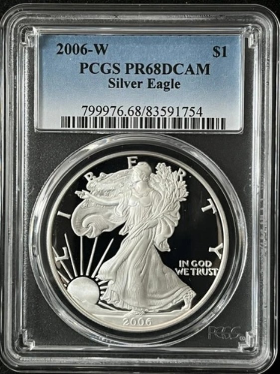2006-W $1 ディープカメオ シルバーイーグルドル PCGS PR68DCAM 83591754 48,180円