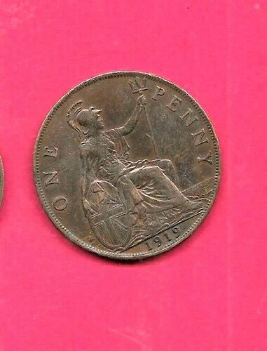 イギリス GB UK KM810 1919 UNC-未流通 造幣局 大型オールドブロンズペニーコイン