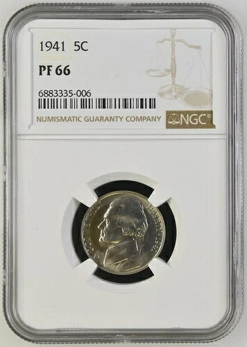 1941年 銀戦時ニッケル貨 NGC PF-66 48,180円