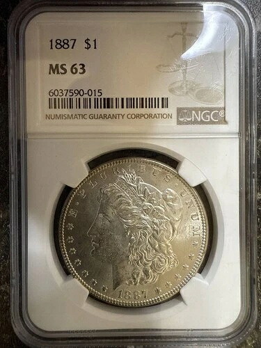 1887年 モルガン銀貨 NGC MS-63